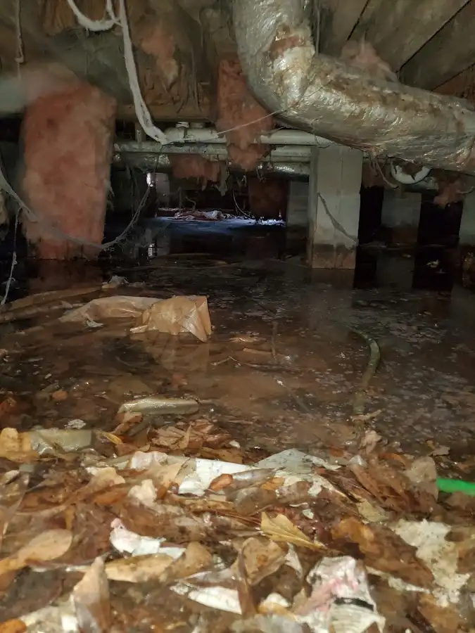 Crawl space flood assessment for Commercial Water Damage Restoration in Cornelius